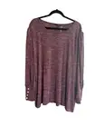 NWT BloomChic Plus Size 22-24 Raspberry Mauve Heather Top Buttons Balloon #2742