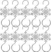 Beatifufu 10pcs Present Hooks Ornament Christmas Decorations Decorate Christmas Hanging Tree Indoor Holiday Party Christmas Baubles Shaped Stocking Hooks Stocking Holders Xmas Hooks Silver Iron