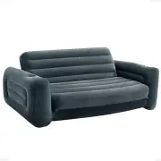 Intex Inflatable Pull-Out Sofa: Velvety Surface, 2-In-1 Valve, Cupholder, 46" X