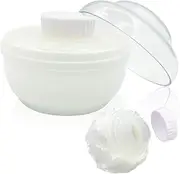 Storage Boby Powder Container, Baby Care Face Body Villus Powder Puff Box Holder Kit Makeup Cosmetic Talcum Powder Container (White)