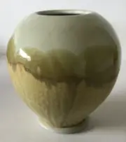 6” Tall Beautiful Handmade Signed Cream and Taupe Studio Pottery