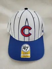 47 CHICAGO CUBS KIDS MVP PINSTRIPE SNAPBACK HAT YOUTH WHITE BLUE NEW