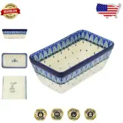 Exclusive 8-Inch Polish Pottery Loaf Pan with Authenticity Certificate