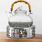 Teapot Warmer, Brushed Stainless Steel Tea Warmer With Tealight Holder, Silver