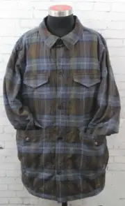 Burton Men's Dags Flannel Jacket Riding Shirt Medium Quarry Tengo Ombre New