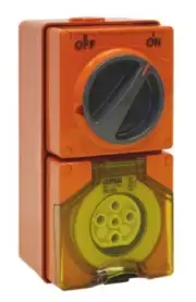 Industrial Switch Socket Outlets Orange Panel Mount CLIPSAL ELECTRICAL 56C520-RO