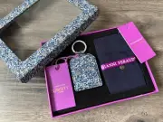 GIANNI FERAUD LIBERTY PRINT FABRIC KEY FOB & SOCKS BOXED GIFT SET BNWT