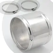 KRD PERFORMANCE 89mm(3.5") OD, Length 3" (76mm), Straight 3.5 Inch 6061 Aluminum Alloy Hose Joiner Tube Intercooler Pipe Connector High Class Glossy Polished Treatment Air Intake Tube with Bead Roll