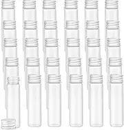 30 Pack 20ml Glass Sealed Bottles Empty Sample Vials Container Clear Tiny Jars Wish Bottle with Aluminum Screw Lid for Liquid DIY Crafts Party Favors Jewelry Beads