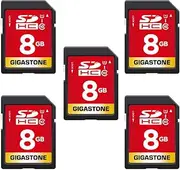 Gigastone 8GB 5-Pack SD Card UHS-I U1 Class 10 SDHC Memory Card Full HD Video Canon Nikon Sony Pentax Kodak Olympus Panasonic Digital Camera