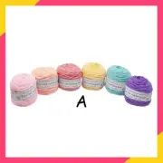 Solid Tufting Yarn 8 Strands Cotton Cloth Knitting Thread Poke 6roll Set 200M