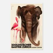 Galrie Vintage Switzerland Zoological Garden Zurich Poster Timeless Wall Art Home Decor, Poster Only, 70 x 100cm (28 x 40inch)