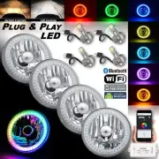5-3/4" RGB SMD Color-Chasing Angel Eye Halo Headlight 18/24W LED Lamp Bulb Set (for: Opel)