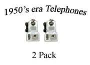 TELEPHONES of the 1950's era HO scale 1/87 scale unfinished