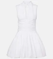 [Patou] Patou Bloomer ruched cotton minidress AU 12 white