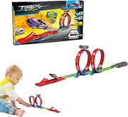 Race Track Toy, Car Track Set for Kid, Pull-Back Vehicle Combination Toy, Easy to Build for Traveling Schools Daycare Centers Kindergarten