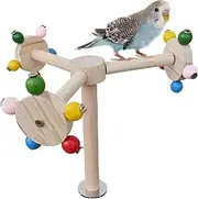 Bird Perche - Budgie Perches for Cage | Parrot Stand | Parrot Perch | Bird Chew Toys for Parrots | Bird Stand Perch Toy with Balls Puzzle Bird Windmill Perch Spinner Toy for Cage