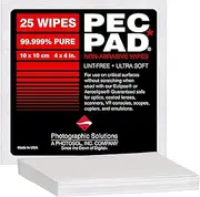 PEC-PAD Lint Free Wipes 4”x4” Non-Abrasive Ultra Soft Cloth for Cleaning Sensitive Surfaces Like Camera, Lens, Filters, Film, Scanners, Telescopes, Microscopes, Binoculars. (25 Sheets Per/Pkg)
