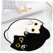 Cat Bath Rug - Cute Bath Mat,Soft and Fluffy Round Bath Rugs,Non-Slip