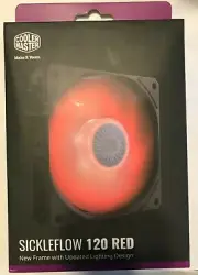 Cooler Master Sickleflow 120 Red LED 120mm Fan MFXB2DN18NPRR1 Updated Design