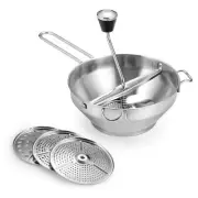 Manual Perforated Discs Food Mill Stainless Steel Construction 2L Capacity