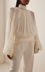 [Stella McCartney] Draped Silk-Crepe Top