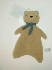 NWT Cloud Island Plush Brown Bear Green Scarf Security Blanket Lovey Baby Toy