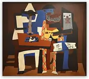 KWAY Pablo Picasso Wall Art - Three Musicians Canvas Art Print - Pablo Picasso Poster - Abstract Wall Decor Famous Painting Reproduction for Bedroom Living Room Unframed (12x12in/30x30cm)