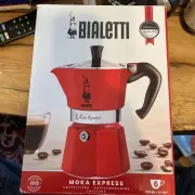 Bialetti, Mocha Color Stove Top Espresso Coffee Maker, 6 Cup, Red