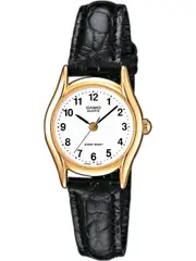 Casio Collection LTP-1154PQ-7BEG White Dial Gold Leather Womens Watch