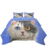 Black and White Beautiful Kitten Cat Coverlet