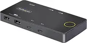 StarTech.com 2-Port USB-C KVM Switch, Single-4K 60Hz HDMI Monitor, 100W Power Delivery Pass-Through for Each Laptop/Tablet, Bus Powered, USB Type-C/USB4/Thunderbolt 3/4 Compatible (C2-H46-UC2-PD-KVM)