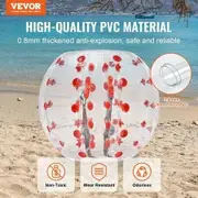 Inflatable Bumper Ball 1-Pack 4FT/1.2M Body Sumo Zorb Balls for Teen & 0.8mm Thick PVC Human Hamster Bubble Balls for Outdoor Team Gaming