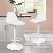 2x ALFORDSON Bar Stools Philip Leather White