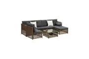 Livsip Outdoor Furniture Lounge Setting 6 Seater Wicker Sofa Set Patio Garden