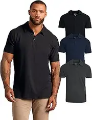 [True Classic] Men's Classic Fit Short Sleeve Polo Shirt - Assorted Colours