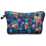2 Pcs Women Cosmetic Bag Sloth pattern Digital Printing Toiletry bag For Travel organizer Makeup Bag