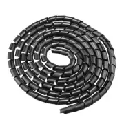 18mm Flexible Spiral Tube Cable Wiring Wrap Computer Manage Cord Black 3.5-4M