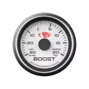 30 In-Hg to 20 psi TURBO BOOST GAUGE White Face Mitsubishi EVO Subaru WRX STI