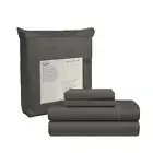 Lane Linen Queen Sheet Set - 600 TC Black Sheets Queen Size Bed Set - 100% Co...