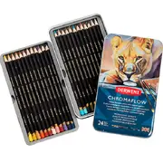 Derwent ChromaFlow Coloured Pencils Tin Set Rich Vibrant [24-Pieces]