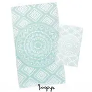 Loopys Mint Green Aztec Tribal Turkish Beach Pool Bath Towel Cotton Throw Fouta