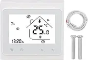 Smart Temperature Controller, WIFI Home Thermostat LCD Display APP and Voice Control Smart Temperature Controller for Office AC95‑240V White