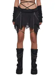 [Dolls Kill] Warp Mini Skirt With Leg Chains (Brooklyn)