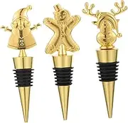 GREENADSCAPE 3pcs Christmas Wine Corks Wine Toppers Wine Caps for Bottles Xmas Wine Bottle Corks Xmas Wine Bottle Stoppers Wine Bottle Cork Party Favors Wine Bottle Stopper Party Favors Bulk