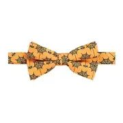 Men's Spiders Webs Pattern Happy Halloween Pre-Tied Banded Bow Tie - Yellow