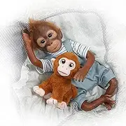 ZIYIUI Reborn Baby Dolls 21inch Handmade Newborn Baby Monkey Soft Silicone Vinyl Lifelike Reborn Doll Best Gift Kids Xmas Reborn Baby Monkey