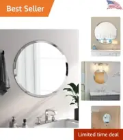 Sleek Round Beveled Frameless Wall Mirror - 24" - Versatile Ultramodern Mounting