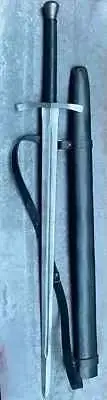 Custom Handmade Damascus Steel Viking Long Sword Battle Ready With Scabbard