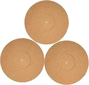 Hoement 3pcs Cork Slipmat for Turntable Slip Vinyl Record Mat Improved Sound Quality Stability Designed for Accurate Playback Noise Reduction for Record Players